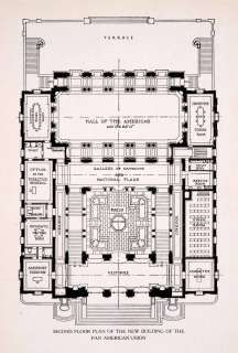 1911 Wood Engraving Second Floor Plan Building Construction Pan 