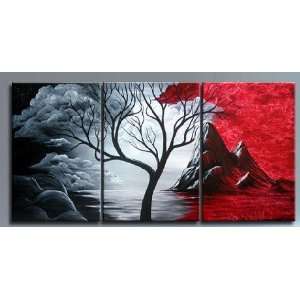  Red Rock   3 Piece Canvas Oil Painting: Home & Kitchen