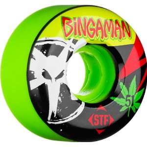  Bones Bingaman STF Light 51mm Green Skateboard Wheels (Set 