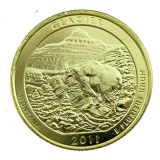 2011 Glacier Park Gold Plated Territory Gold Plated State Quarter with 