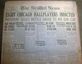 BEST 1920 newspaper BLACK SOX SCANDAL hdln CHICAGO 1919 World Series 