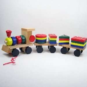   kids wooden toy danniqite shape drag toy train cdn1878: Toys & Games