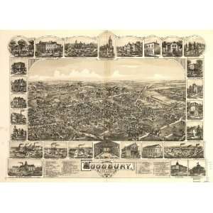   Panoramic Map The city of Woodbury, New Jersey, 1886.: Home & Kitchen