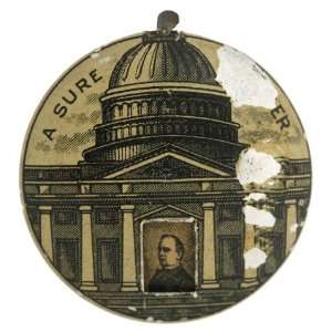 1900 Presidential Election A Sure Winner Mechanical Novelty Button 