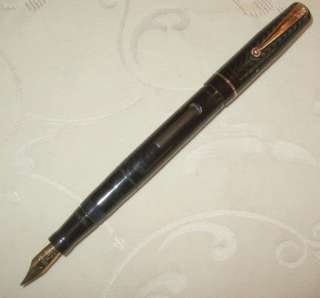 Vintage SWAN MABIE TODD Fountain PEN.SM200/60.Chased BLACK.14K GOLD 
