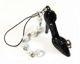 50 Crystal High heel Shoes Keychain with Pearl Strand Pendant  