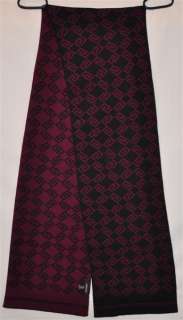 Versace Lana Black/Burgundy Scarf NEW  