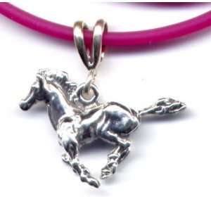    Fuschia Mustang Necklace Sterling Silver Jewelry: Sports & Outdoors
