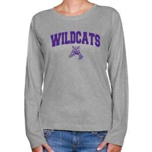 Abilene Christian University Wildcats Ladies Ash Logo Arch Long Sleeve 