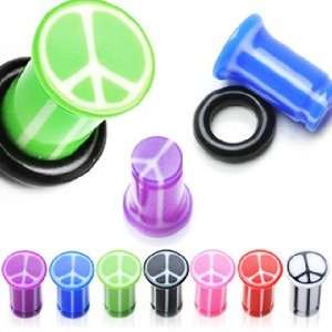  Single Flared Peace Ear Gauges Jewelry