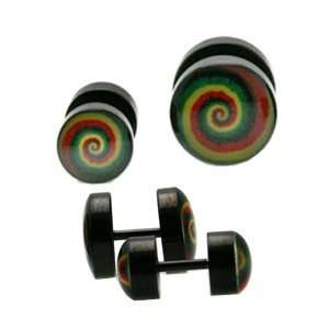   Anodized Fake Plug   16g Wire   00g Multicolor Logo   Sold as Pair