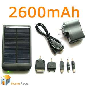Bateria Externa de 2600mAh Con Recarga Solar y Por USB Para iPhone 4 