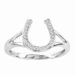 26782 10K 0.07CT DIAMOND HORSESHOE RING (NEW)  