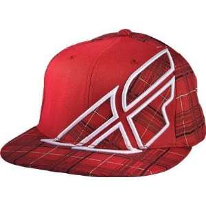  Fly Racing Plaid F Wing Hat   Small/Medium/Red: Automotive