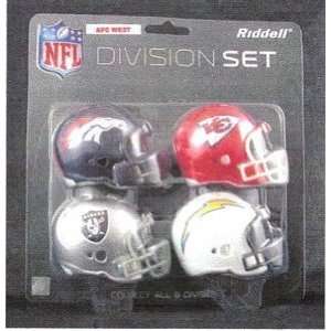 AFC West Division (4pc) Revolution Style Pocket Pro NFL Helmet Set