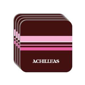 Personal Name Gift   ACHILLEAS Set of 4 Mini Mousepad Coasters (pink 
