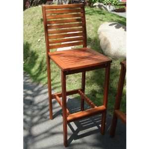  VIFAH Acacia Hardwood Bar Height Chair Patio, Lawn 