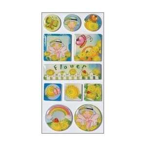 Blue Hills Studio Irenes Garden WingsnThings Epoxy Stickers Flowers 