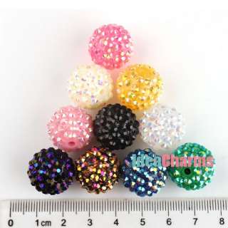 18mm Disco Pavo Round Crystal Rhinestone Bracelet Spacer Beads Charms 