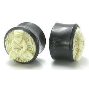  CARVED BUDDHA Plug Horn Organic Ear Jewelry   Price Per 1 