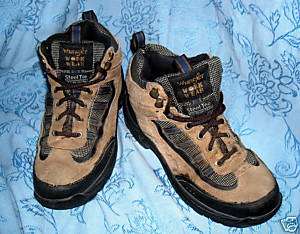 WRANGLER TAN BROWN SUEDE HIKING WORK STYLE BOOTS MENS 6 / 7.5 WOMEN 
