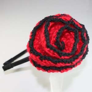  Handmade knit Crocheted Rose Hair Band: Beauty