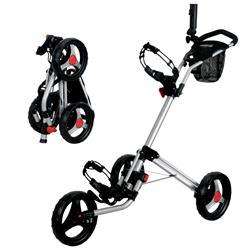 Brand New CaddyTek Quad Fold 3Wheel Push Cart CaddyLite13.5 SILVER 