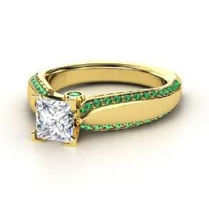  Aurora Ring, Princess Diamond 14K Yellow Gold Ring with 