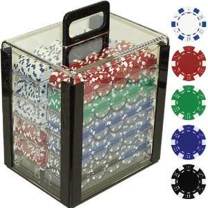  DICE STRIPED Poker Chips in Acrylic Carrier   Casino Supplies Poker 