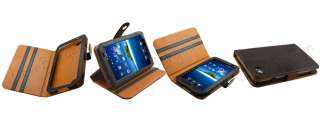 Black Leather Case Jacket For Samsung Galaxy Tab P1000  