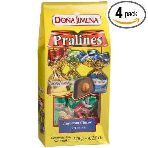 Dona Jimena Assorted Pralines, 4.2 Ounce Boxes (Pack of 4):  