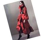 Samuel Dong Giant Ruffle Robe Dress Duster Jacket Med  Red. Will Fit 