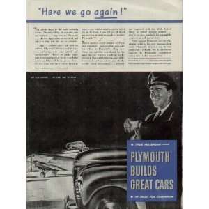   Pilot says, Here we go again  1945 Plymouth War Bond Ad, A2786