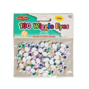 Charles Leonard Inc., Wiggle Eyes, Oval, 10mm Assorted Colors, 100/Bag 