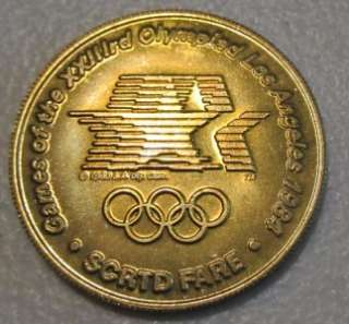 LOS ANGELES GAMES OF THE XXIII OLYMPIAD 1984 SCRTD FARE COIN TOKEN 