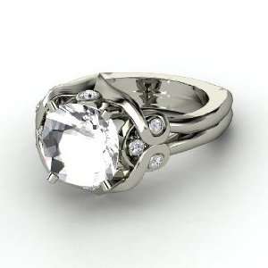 Carmen Ring, Cushion Rock Crystal Sterling Silver Ring 