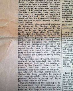 LIZZIE BORDEN Not Guilty Hatchet Murder Verdict 1892 Newspaper  