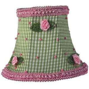   Chandelier Shade with Pink Rosebud Checks (Set of 2) 