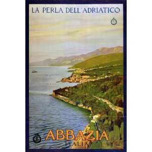 OCEAN SEA ADRIATICO ABBAZIA ITALIA ITALY LARGE VINTAGE POSTER REPRO ON 