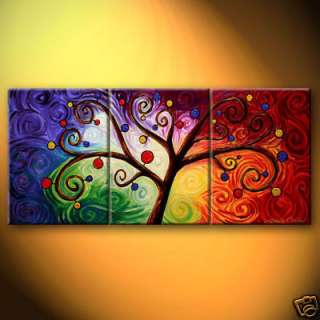   Abstract Large oil painting On Canvas Art   Tree of Life 3p  