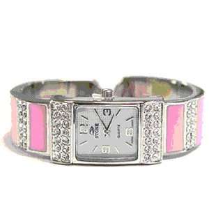  Pink Crystal Quartz Watch 