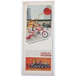  1967 Harley Davidson M 65 Motorcycle Print Ad (3266)