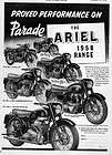 1958 Ariel Square Four & Full Line Motorcycles Original Ad