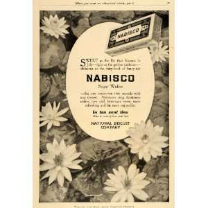 1911 Ad Nabisco Sugar Wafers Tin Lily Pad Flowers Crisp Cookie Sweet 