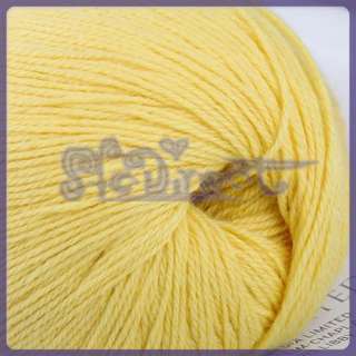 400m Cashmere Crochet Weaving Wool Knitting Yarn Yellow  