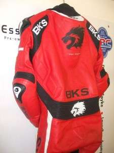 BKS Leopard One Piece Motorcycle Race Leathers Eu 52 UK 42 Top Quality 