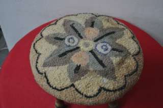 ANTIQUE FOOTSTOOL WITH CROCHETED DESIGN Item #4145  