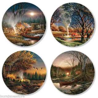 TERRY REDLIN Set of 4 Mini Plates 5209512096 CAMPING MEMORIES  