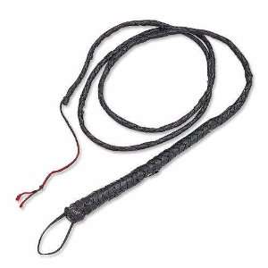  6 Foot Bull Whip Genuine Leather with Gold Plated Studs 