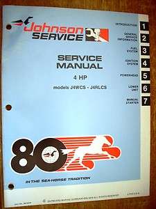 Factory Service Manual   1980 Johnson 4hp. Outboard Motors  